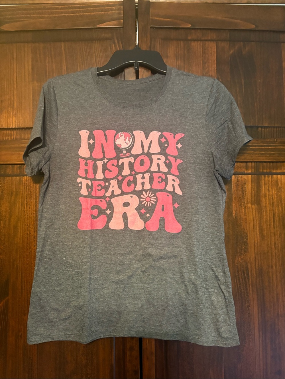 Gildan Gray Short-Sleeve Tee with Pink 'In My History Teacher Era' Graphic
